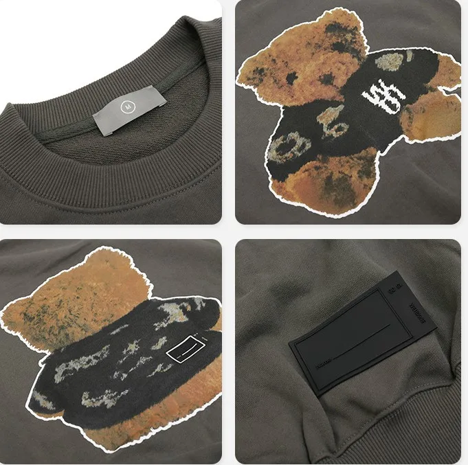 Новое поступление 2021 мужские толстовки хорошего качества с медведем худи для