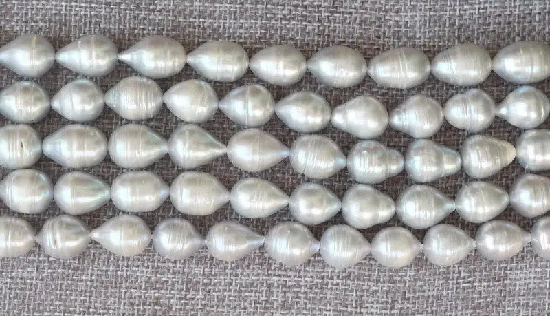 + Натуральный 10-11 мм серый рис пресноводный жемчуг россыпью бусины 15'' |