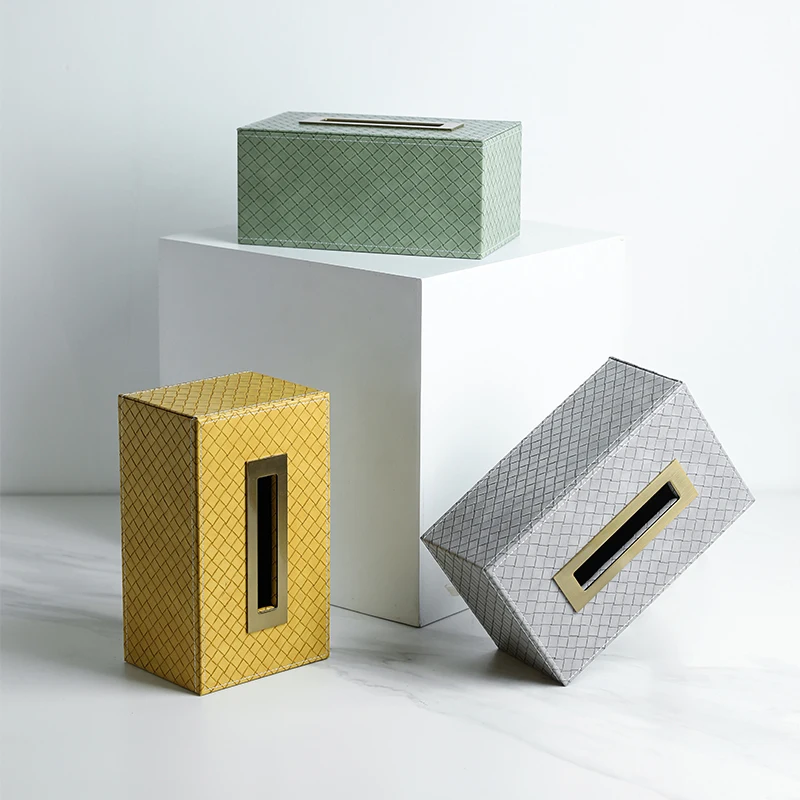 

Premium Leather Tissue Box Household Removable Napkin Storage Case Coffee Table Living Room Rectangular Tissue Box Decoration