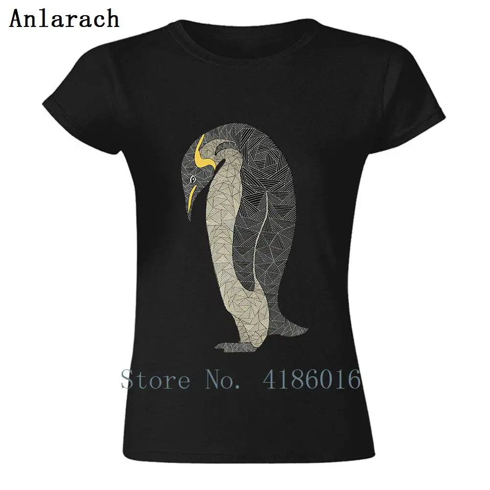 Индивидуальная Удобная футболка с пингвином женская юмористического размера