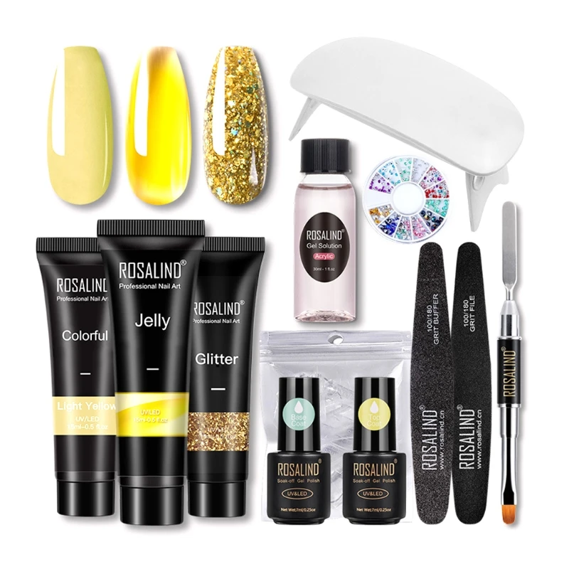 

094E Manicure Tools Set for Nail Gel Kit Finger Extend Mold Gel Polish Suit with 6w Mini LED UV Lamp Machine