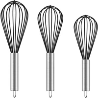 3pcsset egg beaters manual stainless steel cream whisks handle kitchen baking supplieshandmade diy tools kitchen whip utensils