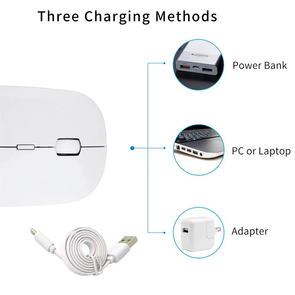 

Bluetooth Mouse Wireless Computer Mouse Silent Mause USB Type-C Rechargeable Mouse 1600DPI 2.4G Optical Mice For Laptop 829#2