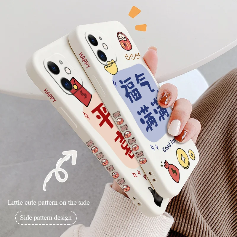 

Cute Joy Bear Phone Case For iPhone 12 11 Pro Max X XS XR XSMAX SE2020 8 8Plus 7 7Plus 6 6S Plus Liquid Silicone Cover