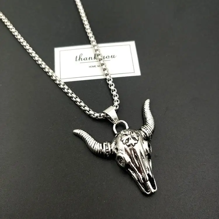 

Мужское ожерелье с головой быка в стиле хип-хоп