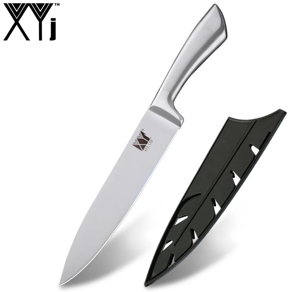 8 inch Chef Knife XYj 7cr17 набор кухонных ножей из нержавеющей стали, фруктовый нож Santoku, нож для нарезки хлеба, нож для приготовления пищи, цельные ножи - Цвет: 8 inch Chef Knife