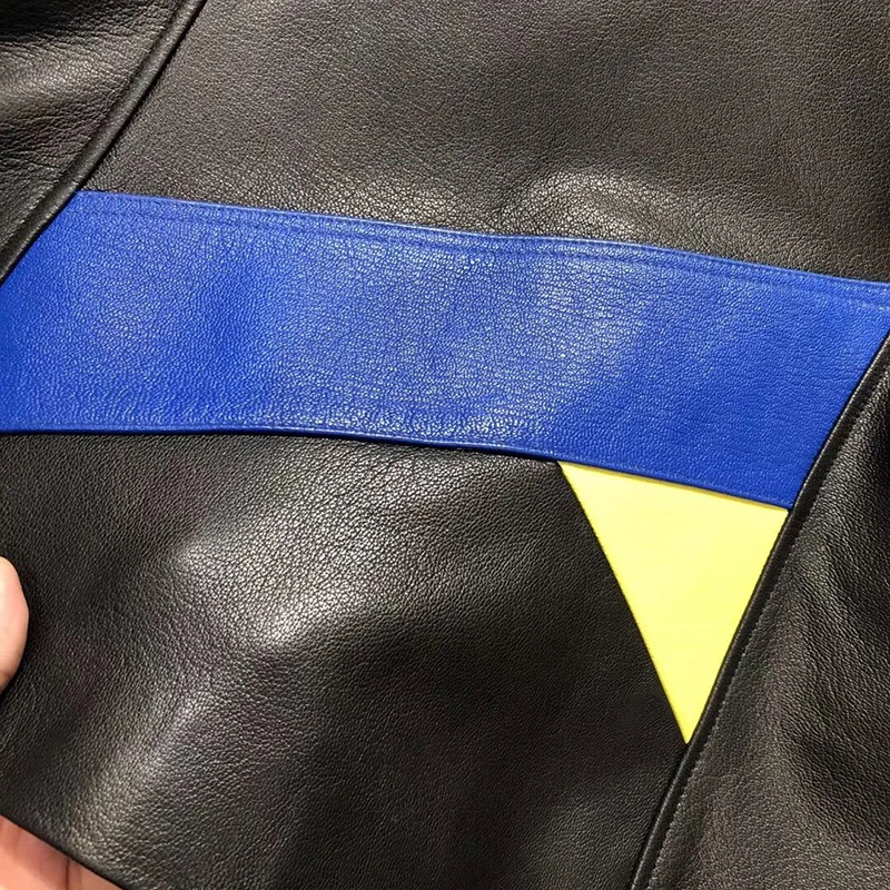 Натуральная кожаная куртка женская Мода из натуральной овечьей кожи пальто для силиконового костюма овец кожаная куртка