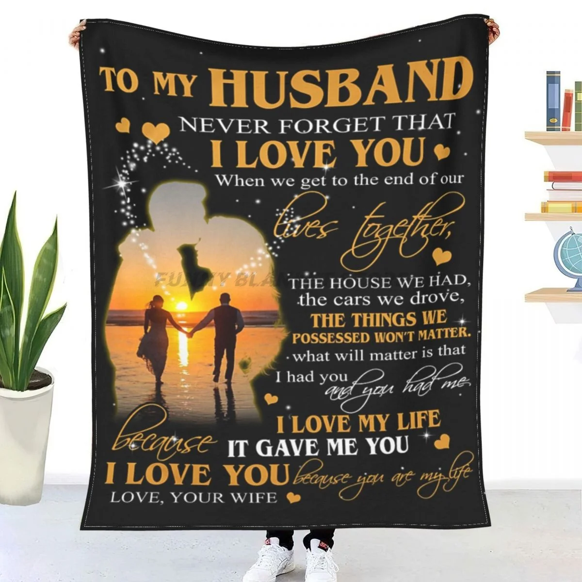 

To My Husband Wife Sherpa Blankets Ultra Soft Flannel Fleece Throw Blankets for Couch Sofa Bed