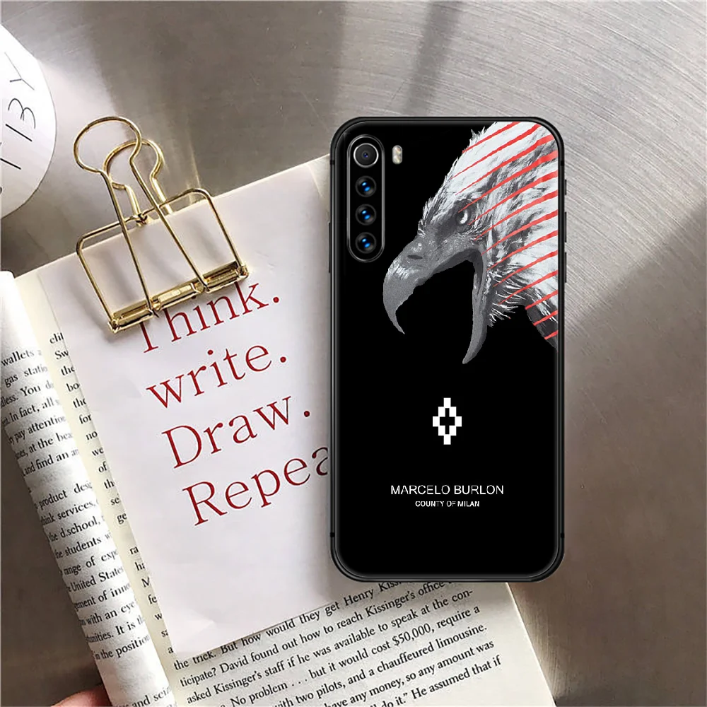 

Marcelo Fashion Brand Burlone Phone Case Cover For Xiaomi Redmi Note 7 7A 8 8T 9 9S 9A 10 K30 Pro Ultra Black Silicone Cover