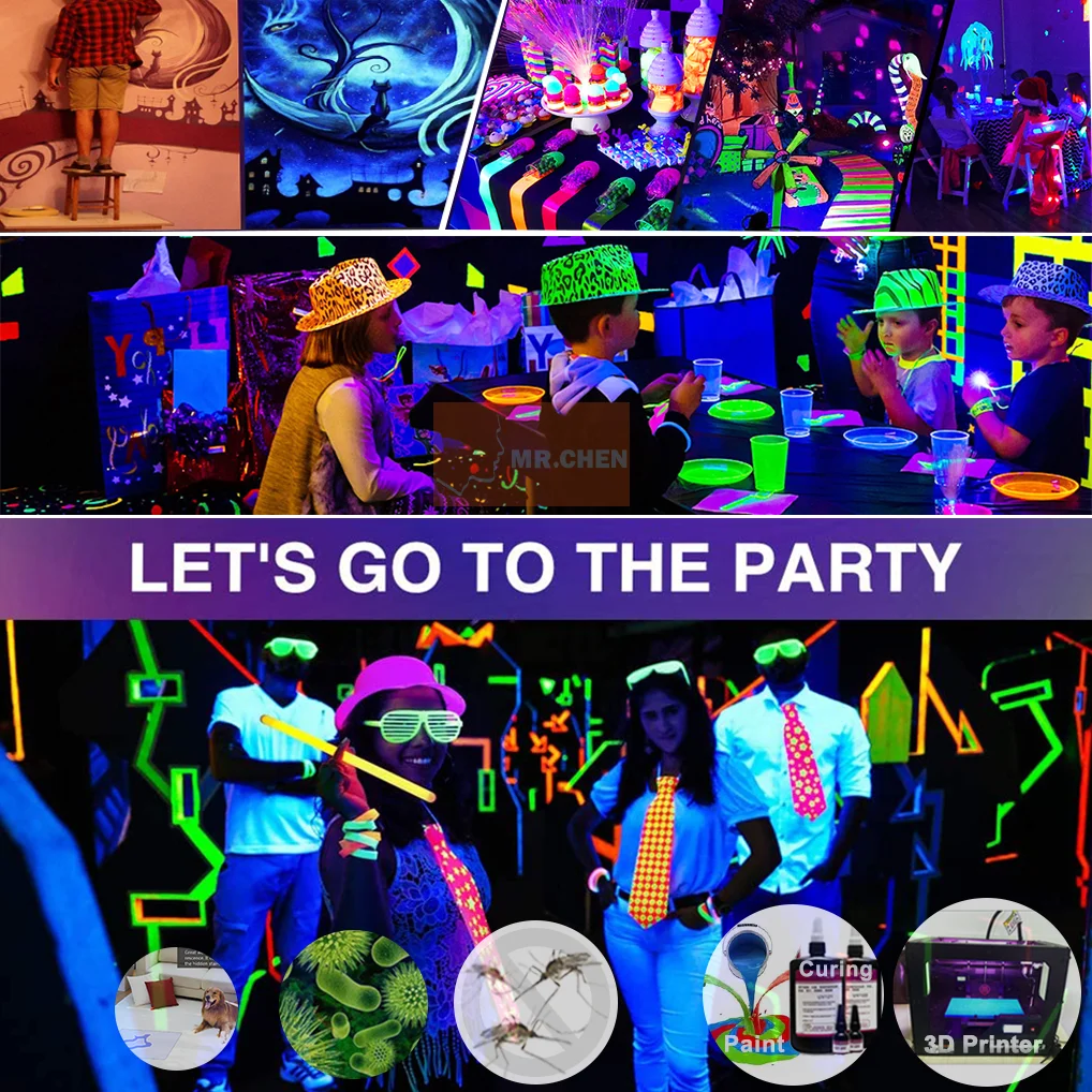 Водонепроницаемая светодиодная УФ лампа 1 5 м вилка рождественские