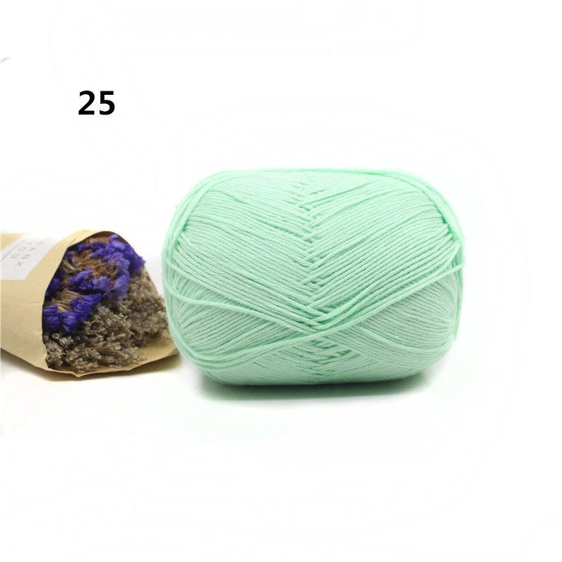 1pc 25 1 шт. пряжа хлопок Хлопок Вязание Пряжа для Вязания Пряжи для Вязания Мягкие Плавные Естественные Анти-Пиллинг 20 Цветов - Цвет: 1pc 25