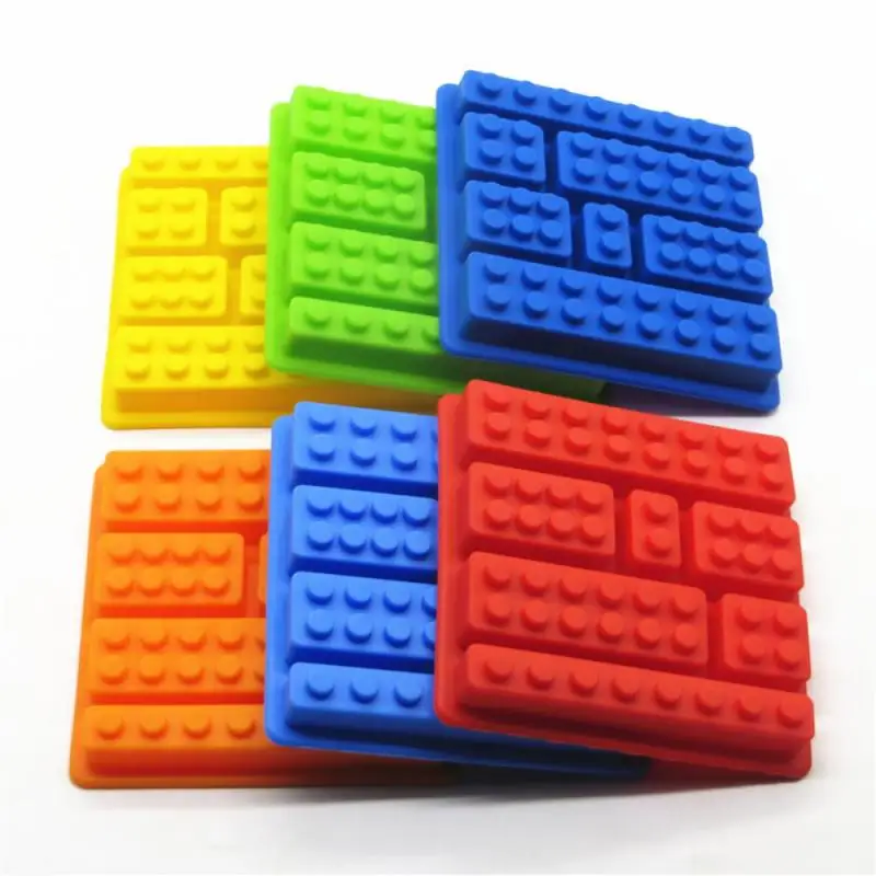 

1PCS 8Hole Lego Brick Blocks Shaped Rectangular DIY Chocolate Silicone Mold Ice Cube Tray Cake Tools Fondant Moulds For Kitchen