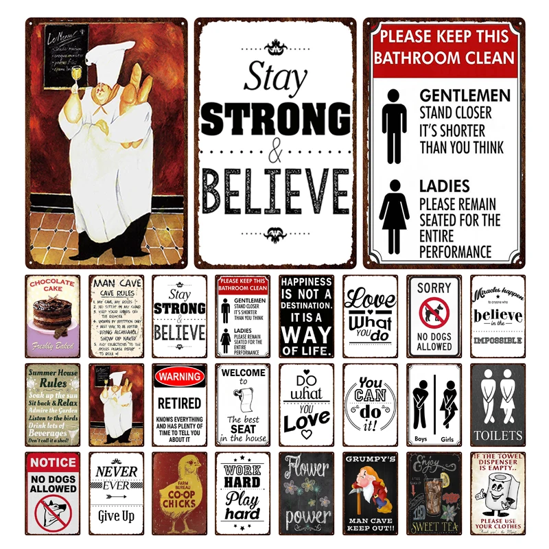 

Funny Toilet Metal Tin Sign Vintage Retro Plaque Wc Creative Poster Bar Pub Bathroom Wall Home Decor Painting Board Wall Sticker