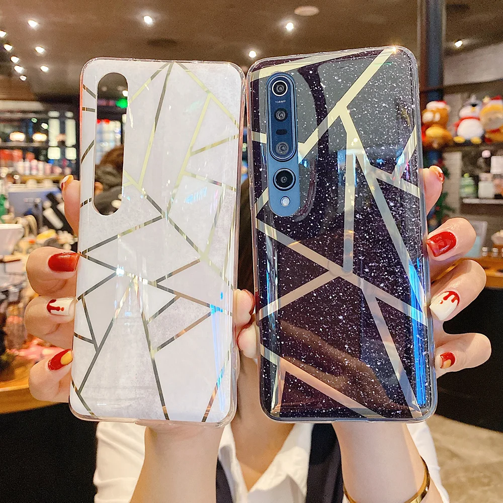 lovecom electroplated marble phone case for xiaomi redmi note 10 10s 9s 8 9 pro 7 mi poco x3 pro nfc 10t pro soft back cover free global shipping
