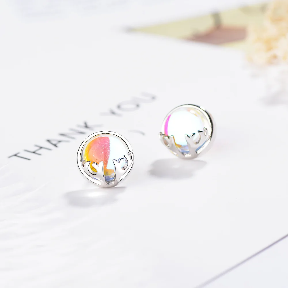 MEETSOFT посеребренные предотвращающие аллергию модные серьги-гвоздики для женщин