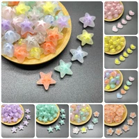 15pcs 17mm acrylic beadsfive pointed star love flower shaped beads making diy hair accessories bracelets necklaces accessories
