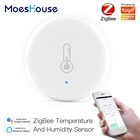 Умный датчик температуры и влажности MoesHouse Tuya Smart ZigBee с питанием от аккумулятора и приложением Tuya Smart Life