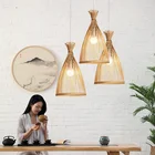 Классическая бамбуковая люстра, тканые бамбуковые подвесные светильники в китайском стиле для украшения дома, лампа Techo