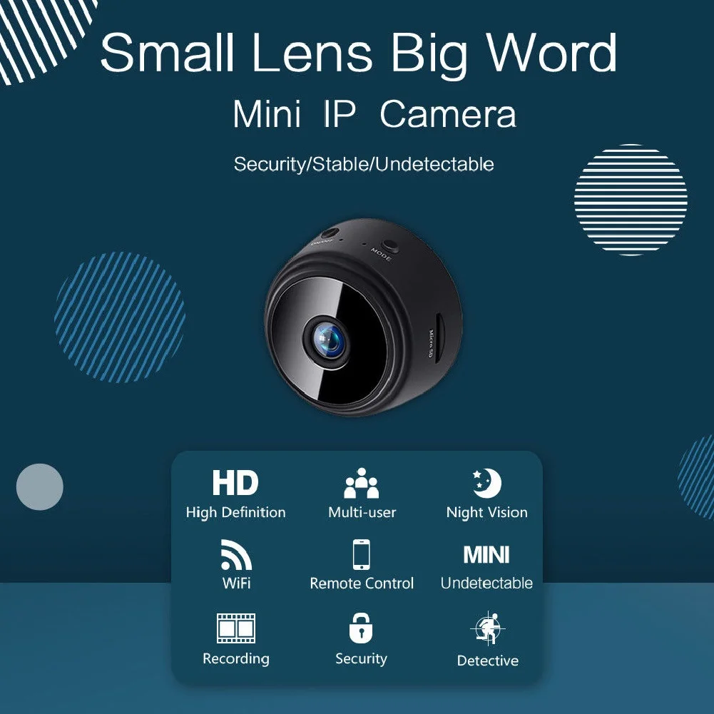 Беспроводная мини-видеокамера HD 1080P с Wi-Fi и функцией ночного видения от AliExpress RU&CIS NEW