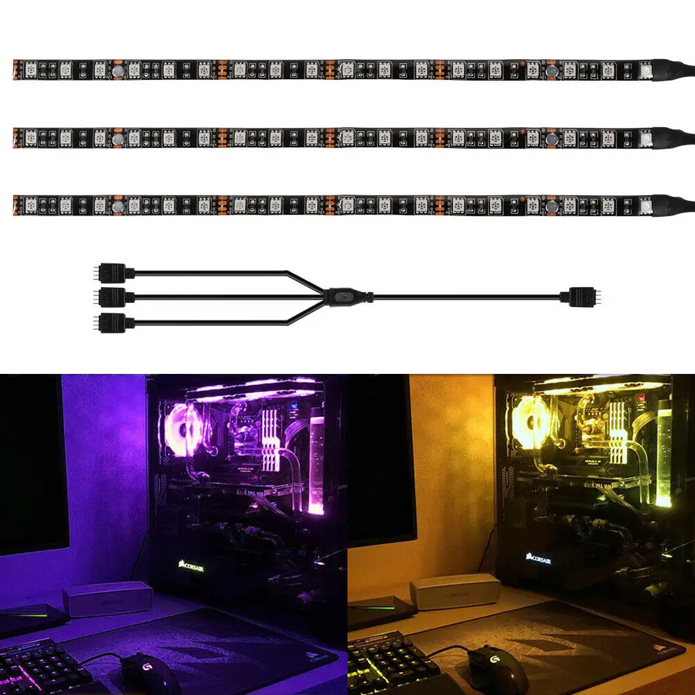 12V RGB игровая Светодиодные ленты PC чехол освещения 4pin 5050 Header (+ G