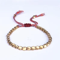 bluestar lady culture ethnic style woven bead bangle handmade braided cooper tassel bead bracelets