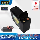Аккумулятор Lifepo4 12 В, 12,8 Ач, Встроенный BMS в, Ач, водонепроницаемые литий-железо-фосфатные ячейки для инвертора лодочного электродвигателя