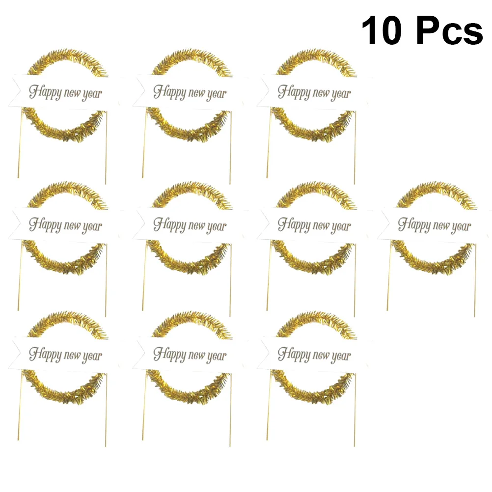 10 шт. украшения для торта с Новым годом золотые фрукты принадлежности десертные
