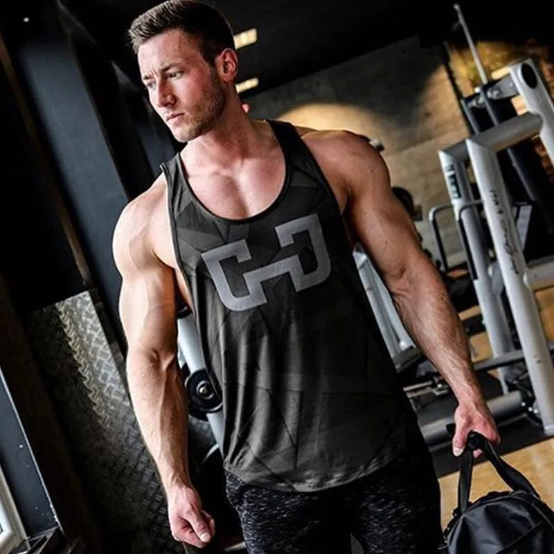 Майка для тренажерного зала мужская майка бодибилдинга фитнеса без рукавов бега