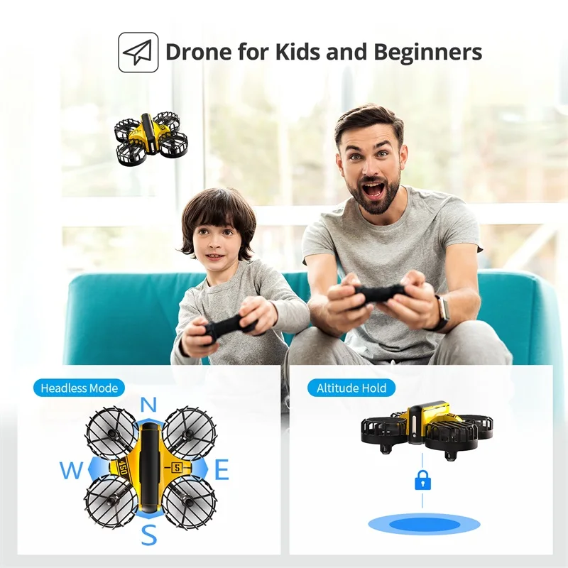 Мини-Дрон детский с дистанционным управлением и препятствиями HS450 | Игрушки хобби