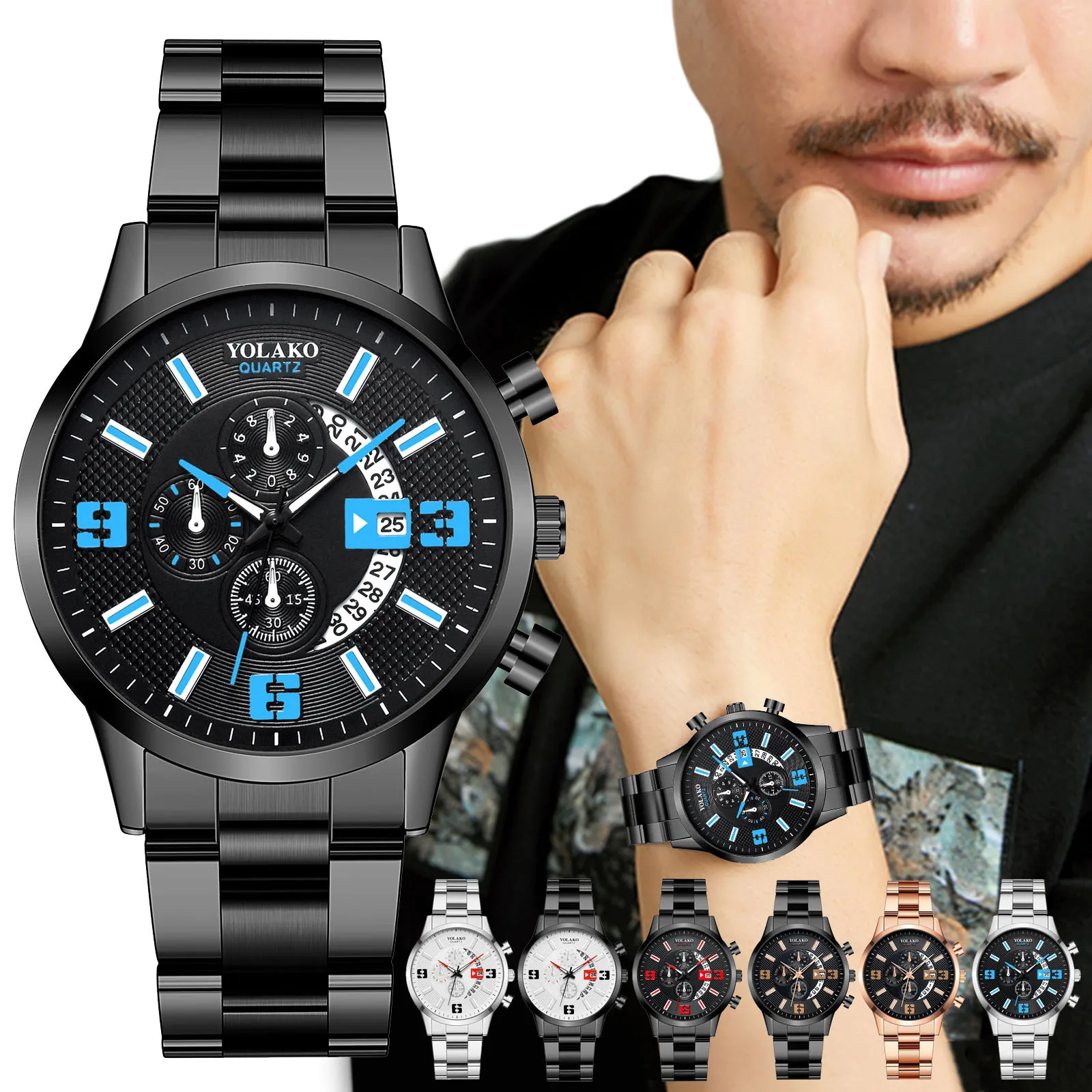 

Новинка 2021, модные мужские часы, роскошные спортивные кварцевые часы с хронографом от ведущего бренда, классические мужские наручные часы и...