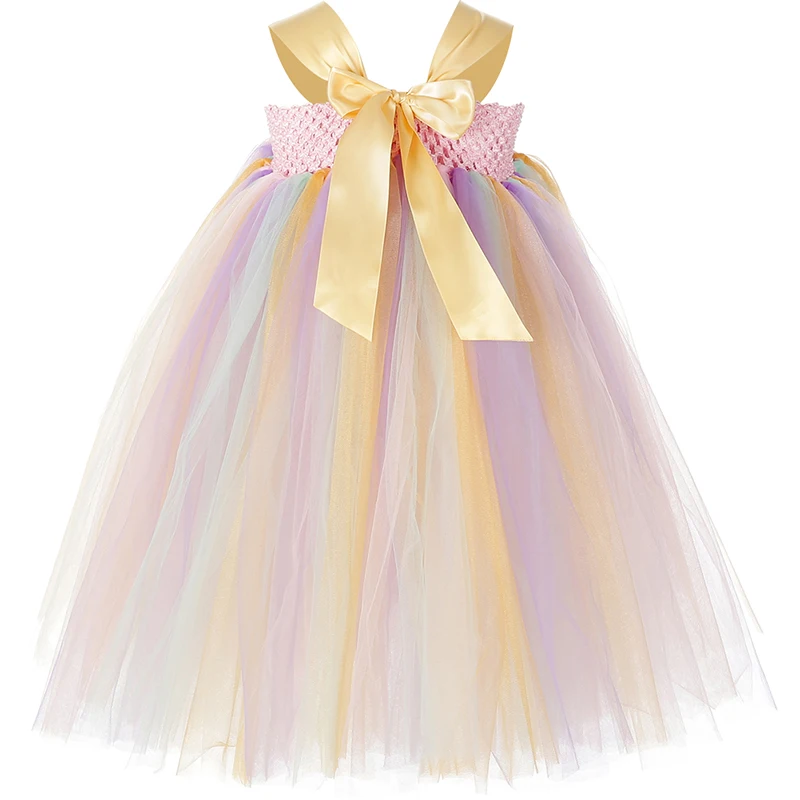 Великолепное платье-пачка с единорогом Мятное лавандовое розовое золотое для