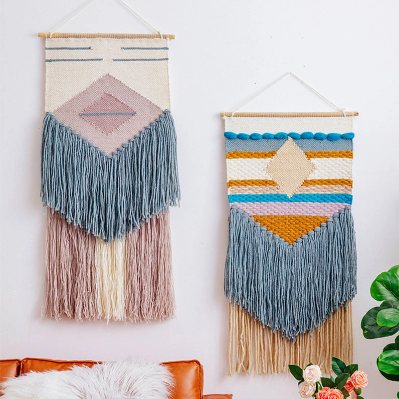 Гобелен в стиле бохо Плетеный вручную стены подвесной технике макраме гобеленов