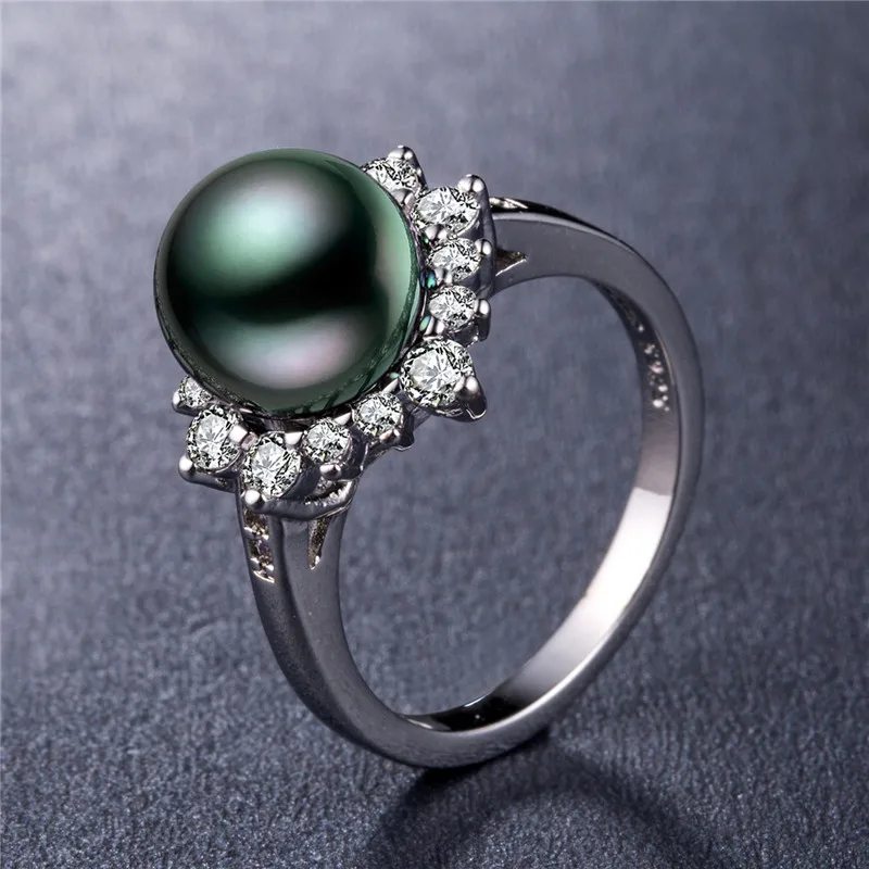 Женское кольцо с искусственным жемчугом, в классическом стиле