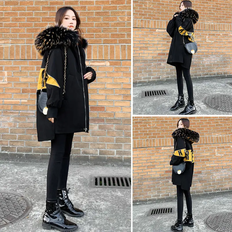 New large women's clothing new mid long down cotton padded jacket in winter