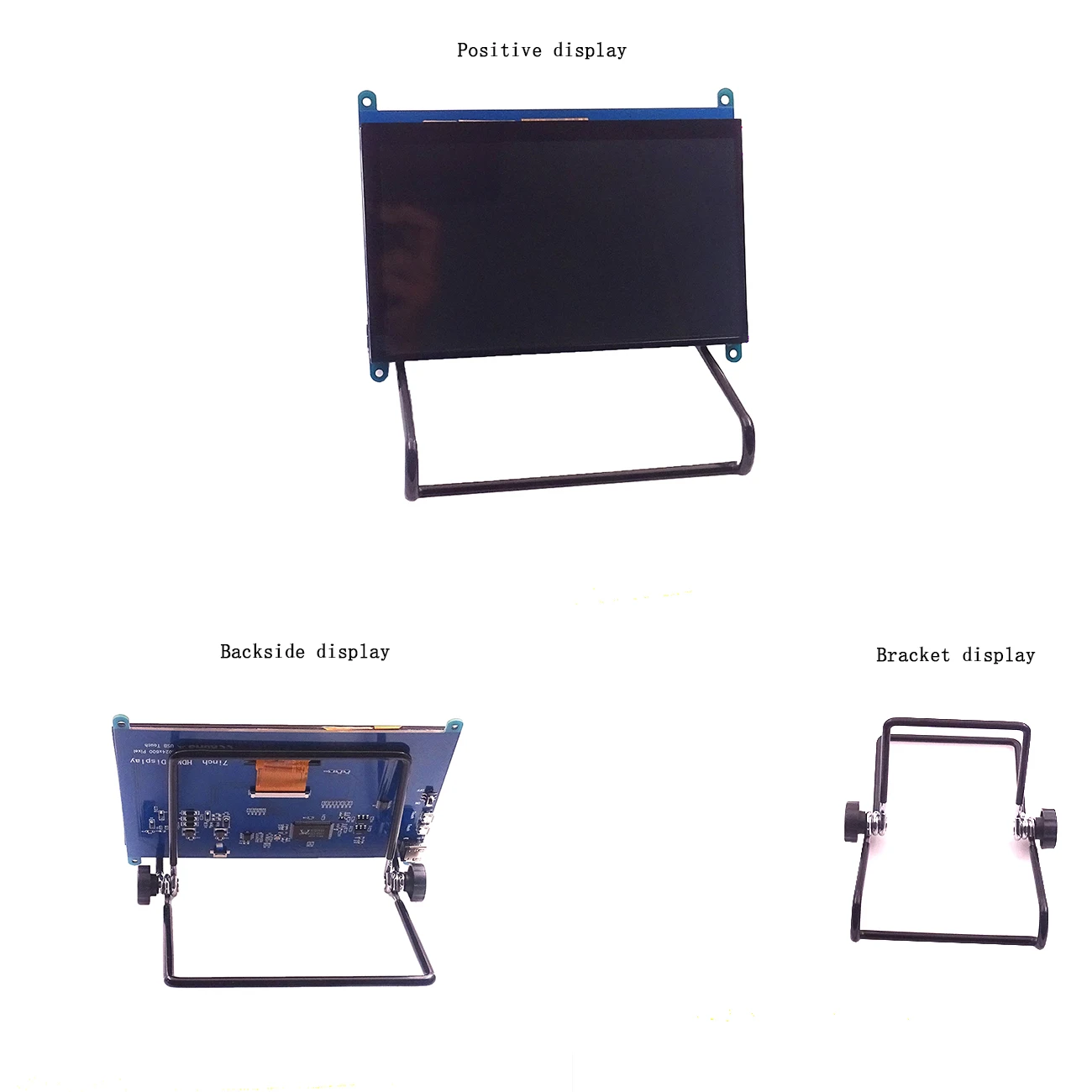 lcd and Bracket 7 дюймов Raspberry Pi 3 сенсорный экран 1024*600 ЖК-дисплей HDMI интерфейс TFT монитор модуль для Raspberry Pi 3 Model B - Цвет: lcd and Bracket