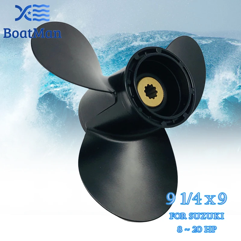 Boat Propeller 9 1/4x9 For Suzuki Outboard Motor 8 HP 9.9HP 15HP 20HP Aluminum 10 Tooth Spline Engine Part 58100-90L50-019 | Автомобили и