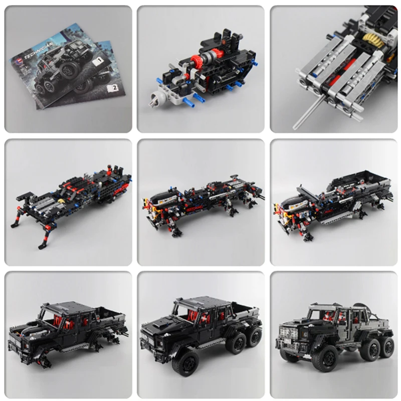 Масштаб 1:8 AMG G63 6X6 совместимый Technic MOC строительные блоки кирпичи развивающие игрушки дни рождения Gfits для мальчика