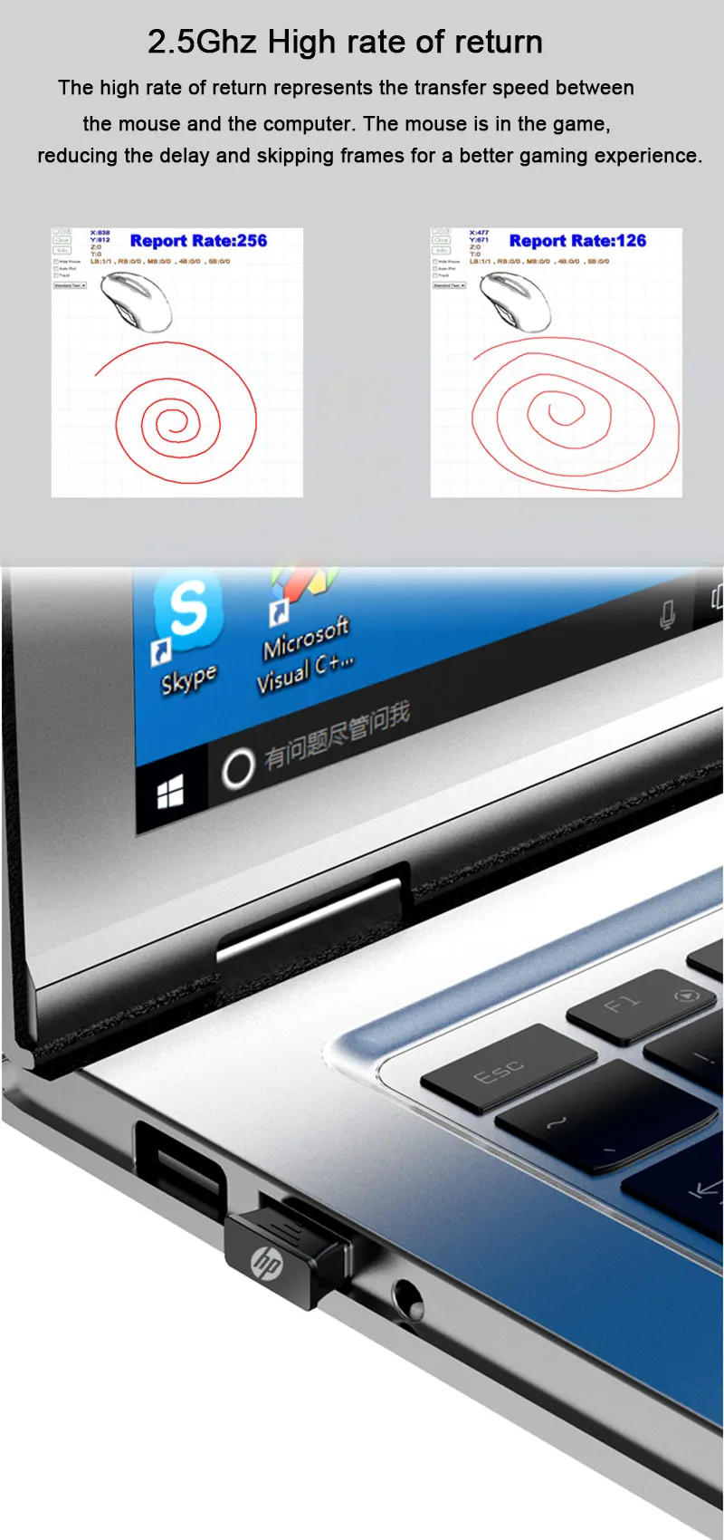 Hp 2,4G Беспроводной Мышь 2400/1600/1200/800 Точек на дюйм MS710B оптическая USB получил игровая мышь для ноутбука Тетрадь ПК компьютер; Прямая поставка
