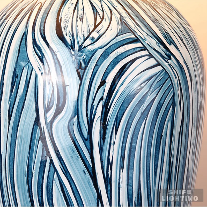 Copper Table Lamp American Style for Living Room Jingdezhen Ceramic Luxury Bedroom Bedside Decorated LED | Лампы и освещение