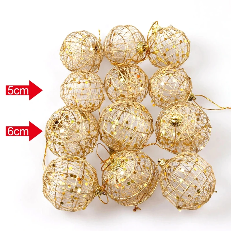 

Лидер продаж, 6 шт., круглые золотые подвески в виде рождественской елки Sepak для украшения рождественской вечеринки, дня рождения, дома, свадь...