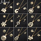 Комплект из колье и серёг, с мультяшным слоном, бабочкой, котом, лапой