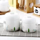 Кастрюля с двойной крышкой и ручкой для супа, миска для супа, чашка для пропаривания для мяса, говядины, яиц, керамическая медленная Варка, Большая маленькая