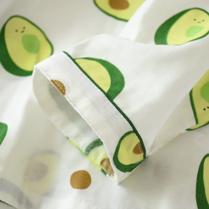 Женский пижамный комплект с рисунком авокадо из 2 предметов хлопковая одежда для