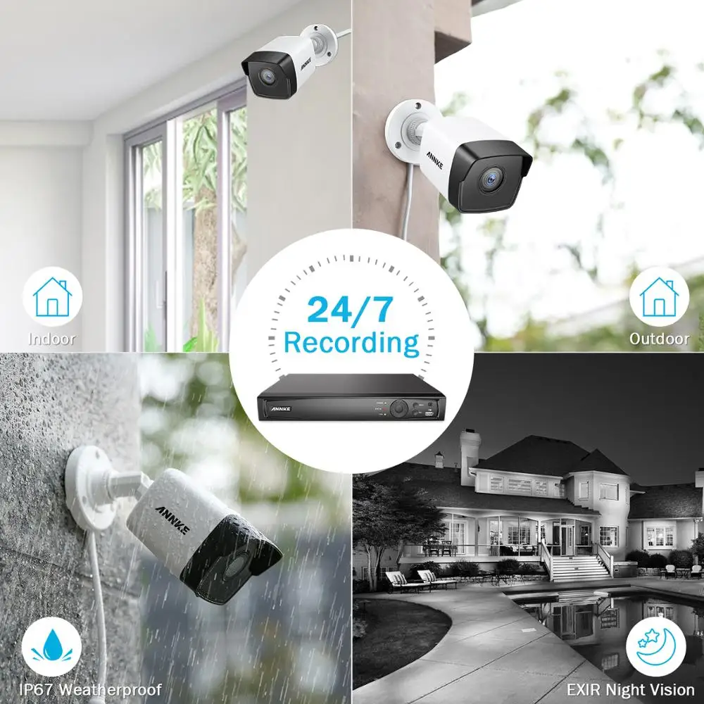 ANNKE 1 шт. ультра FHD 5MP POE IP камера наружная внутренняя Водонепроницаемая сеть