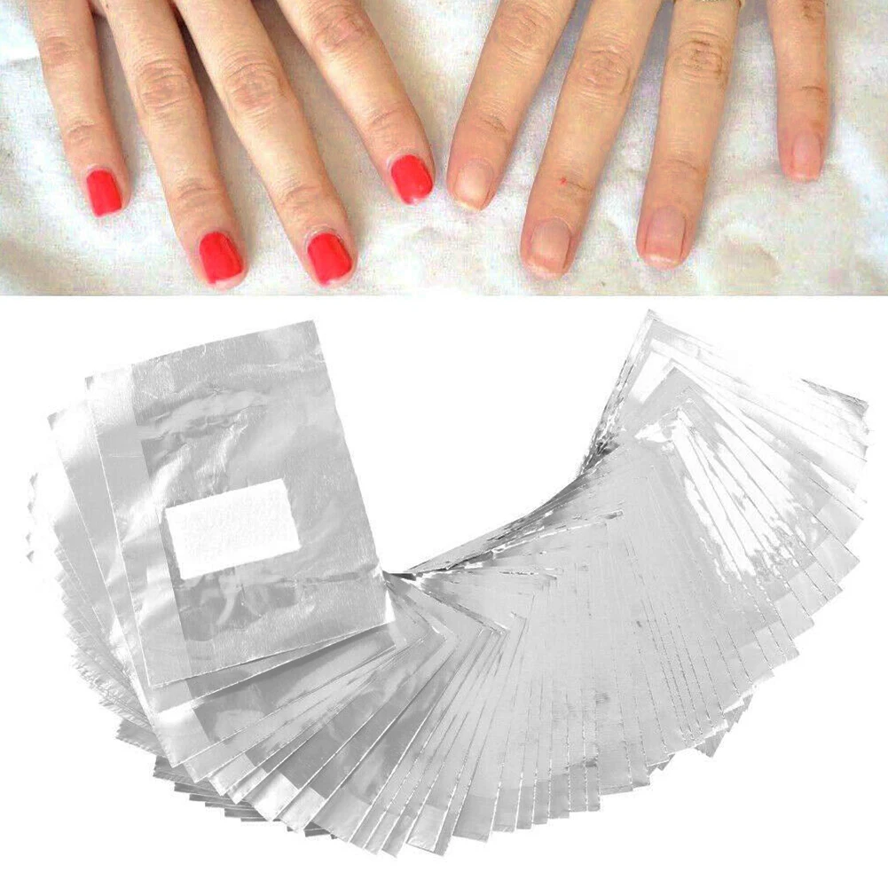 

500pcs Home Makeup Nail Foil Wraps With Cotton Pads Polish Remover Salon Soak Off Manicure Disposable Acrylic Gel Easy Cleaner