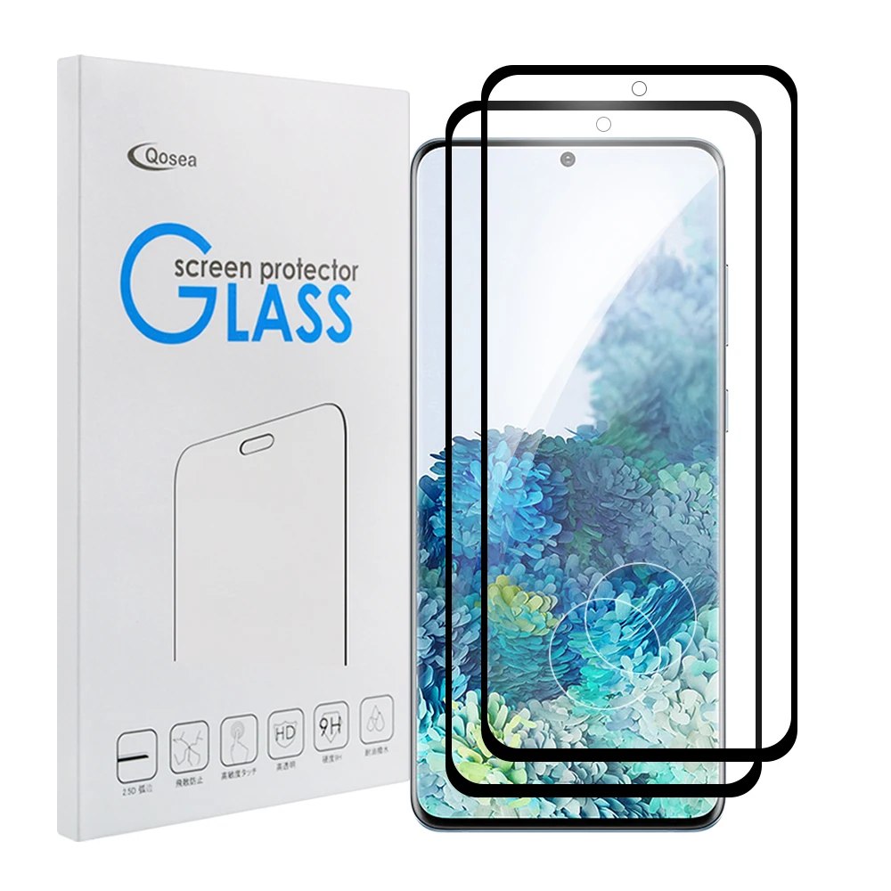 Qosea 2 шт. закаленное стекло для защиты экрана телефона Samsung Galaxy S20 5G + Ultra 9H 4D полное