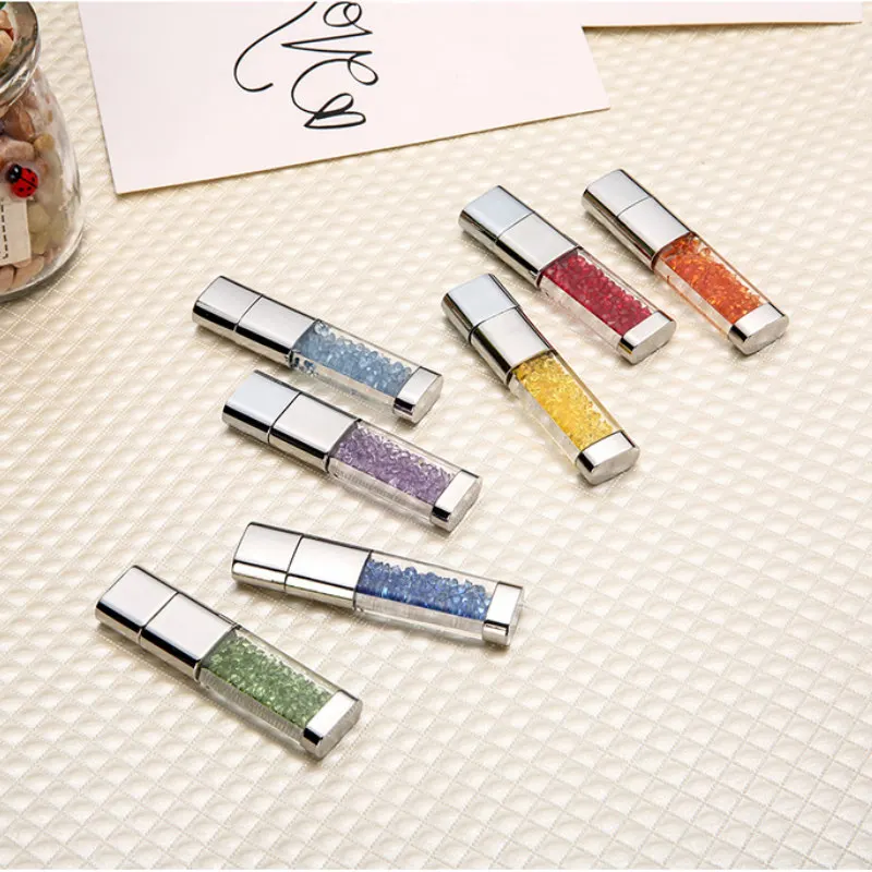 Fashion Diamond Logo Customised Crystal With LED Light metal USB flash Drive pen drive 8GB 16GB 32GB Jewelry memory stick usb | Компьютеры