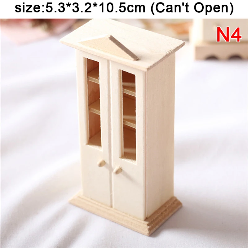 

High Quality Simulation Miniature Wooden Table Dressing Table Cabinet Cupboard Cradle Model Furniture Living Room Kid Toy Dolls