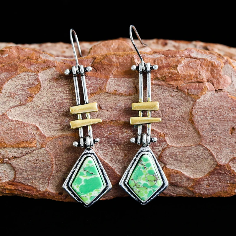 Классические вязаные серьги с зеленым камнем модные китайские механические