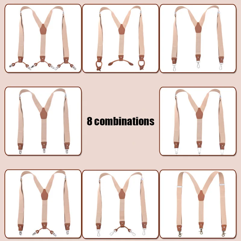 Y Back подтяжки набор для мужчин и женщин с тяжелыми зажимами широкие регулируемые